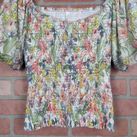 Anthropologie Floral Aurelia Smocked Top - Picture 3 of 12